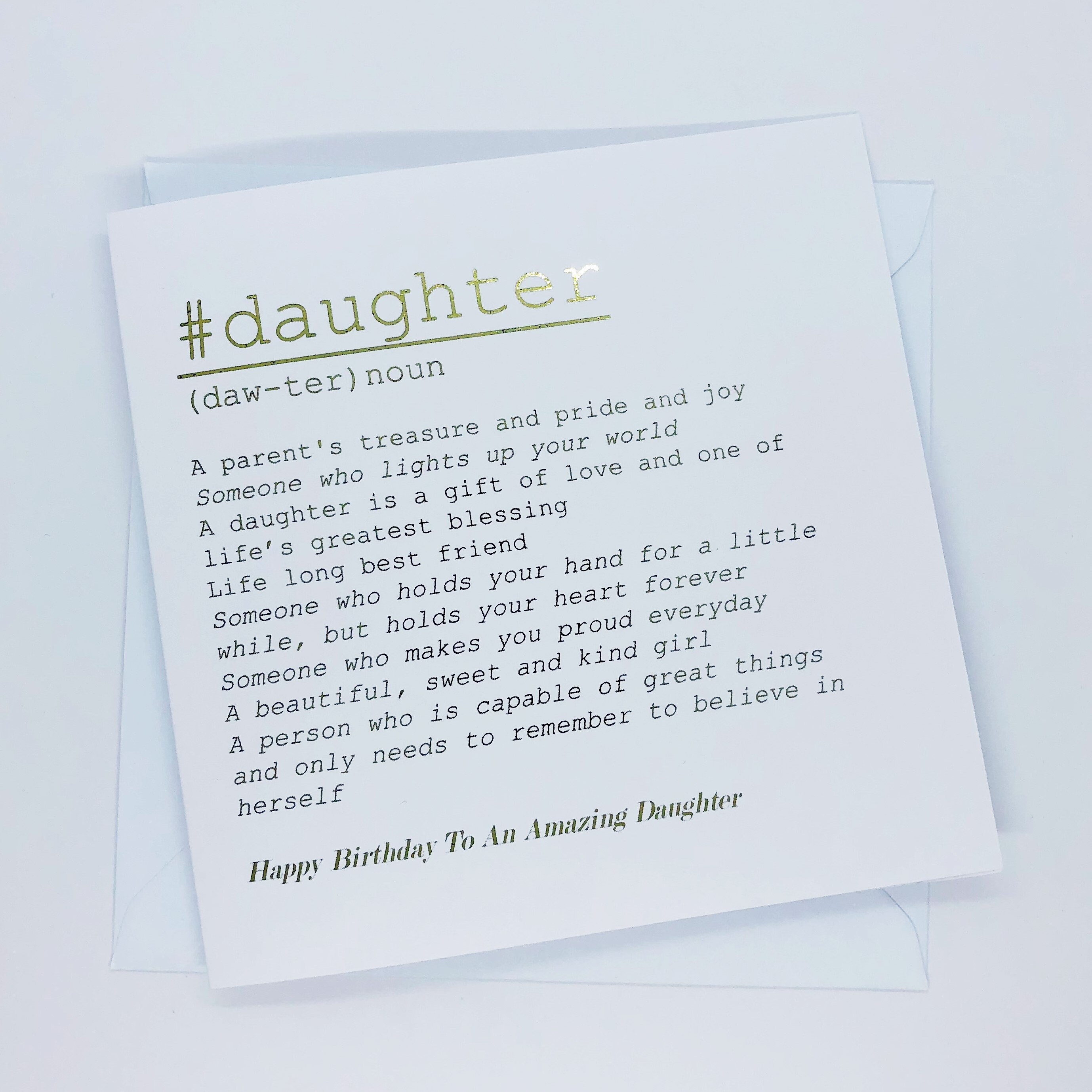 Gold foil Daughter Birthday Card - Definition Daughter Card - Birthda…