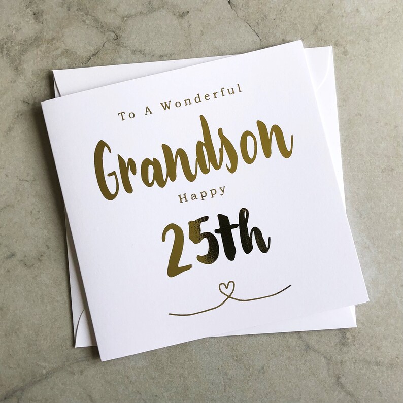Personalised 25th Birthday Card, Twenty Fifth Blue Birthday Card, Happy 25th Birthday For Son, Grandson, Nephew, Godson