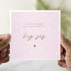 Big Sister Birthday Card, Birthday Card For Big Sister, Big Sis Card, Big Sis, Rose Gold Foil Card