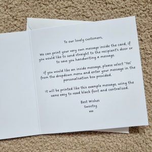 We can print your very own message inside the card for you.