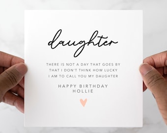 Beautiful Daughter Birthday Card - Birthday Card For Daughter - Special Daughter Card - Greeting Card For Daughter