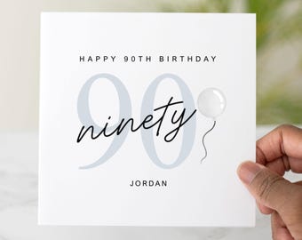 Personalised 90th Birthday Card, 90th Birthday Card For Uncle, Brother, Dad, Friend, 90th Card For Him