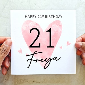 Personalised 21st Birthday Card - Custom Card - Age Birthday Card For Her - 21st Birthday Card For Her - Sister Niece Friend Daughter