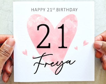 Personalised 21st Birthday Card - Custom Card - Age Birthday Card For Her - 21st Birthday Card For Her - Sister Niece Friend Daughter