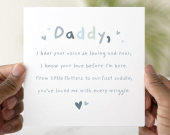 Daddy Birthday Card from Bump, Daddy to Be Birthday Card, Baby Card for Daddy, Pregnancy Birthday Card, New Dad Gift