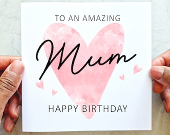 Heart Mum Birthday Card - Birthday Card For Her - Mum Card - Special Mum Card - Card For Her - Birthday Card For Mum - Birthday Mum Card