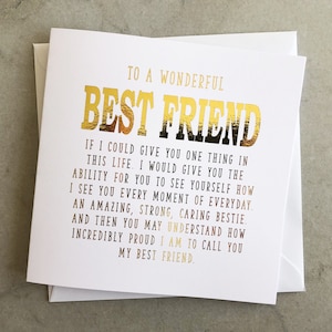 Bestie Birthday Card - Birthday Card For Best Friend - Birthday Card For Friend - Best Friend Card - Gold Foil Card