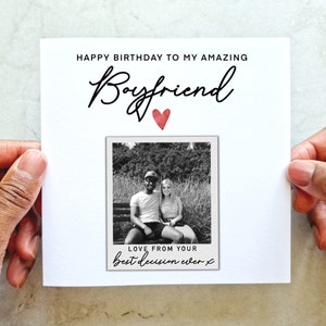 Photo Boyfriend Birthday Card - Add Your Own Photos Card - Birthday Photo Card - Romantic Boyfriend Card - Card For Boyfriend