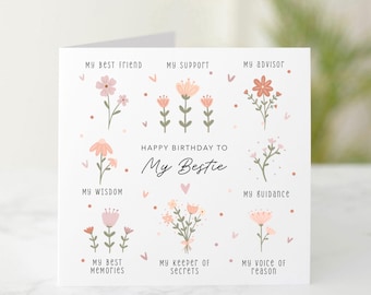 My Bestie Birthday Card - Birthday Card For Best Friend - Birthday Card For Friend - Best Friend Card - Bestie Card