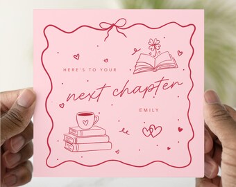 Personalised New Chapter Card, Good Luck Card for Her, New Job Leaving Card, New Beginnings Card, Custom Name Keepsake