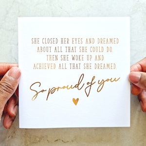 Congratulations Card - Well Done Card  - Graduation Card - New Job Card - Achievement Rose Gold Card
