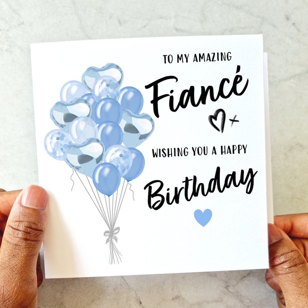Fiancé Birthday Card Birthday Card for Fiancé Birthday Card Fiancé ...