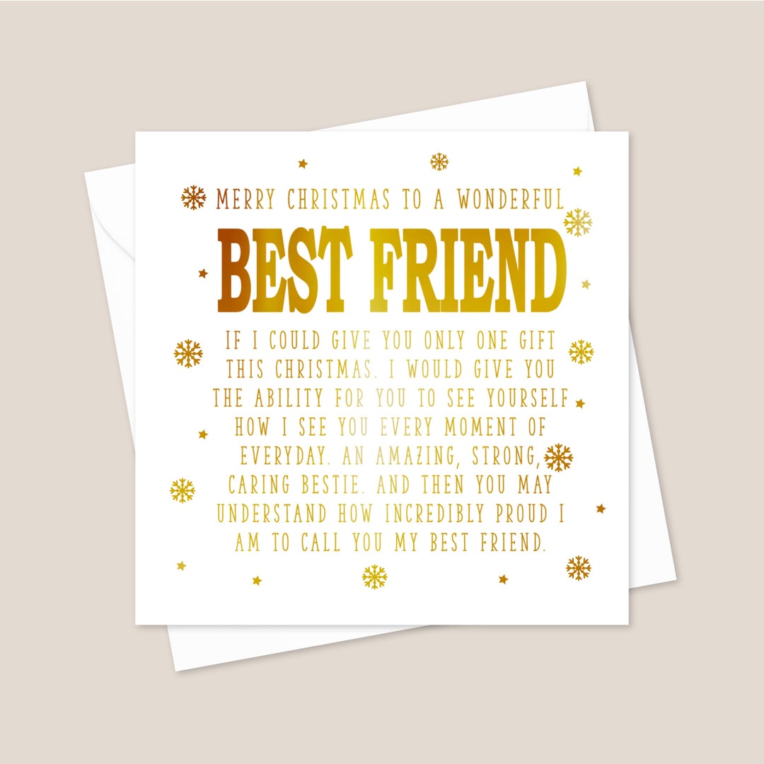 Best Friend Christmas Card Christmas Card for Best Friend - Etsy UK