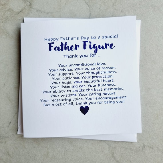 Father Figure Fathers Day Card - Like A Dad To Me Card - Card For Stepdad - Like A Dad - Father’s Day Card - Like a Dad To Me - Blue Foil
