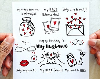 My Best Friend & Husband Birthday Card - Husband Birthday Card - Birthday Card For Husband - Romantic Birthday Card - Love Card - Gift