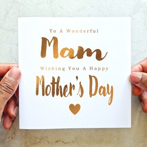 Mam Mothers Day Card - Mam Card - Card For Mam - Card For Her - Best Mam - Mam Mother's Day Card - Special Mam Card- Rose Gold foil Card