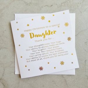 Daughter Christmas Card - Christmas Card For Daughter - Daughter Xmas Card - Card For Her - Xmas Card For Daughter - Gold Foiled Card