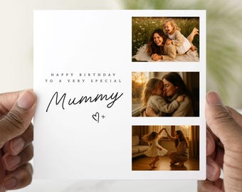 Personalised Photo Mummy Birthday Card, Add Your Own Photos, Birthday Card For Mummy, Mummy Birthday Card, Mummy Birthday Gift