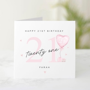 Personalised 21st Birthday Card - 21st Birthday Card For Daughter, Sister, Niece, Friend - 21st Card For Her, 21st Birthday Gift