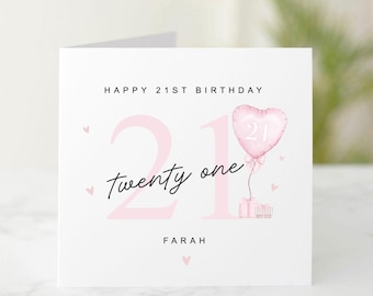 Personalised 21st Birthday Card - 21st Birthday Card For Daughter, Sister, Niece, Friend - 21st Card For Her, 21st Birthday Gift