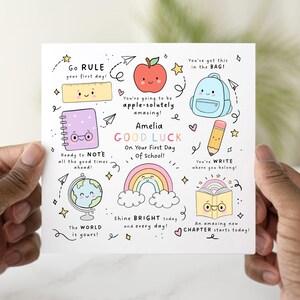 Personalised Starting School Card, First Day At school Card, Good Luck school Card, Good Luck On Your 1st Day At School Card