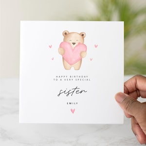 Personalised Sister Birthday Card - Birthday Card For Sister - Sister Card - Card For Sister’s Birthday - Sister Birthday Gift