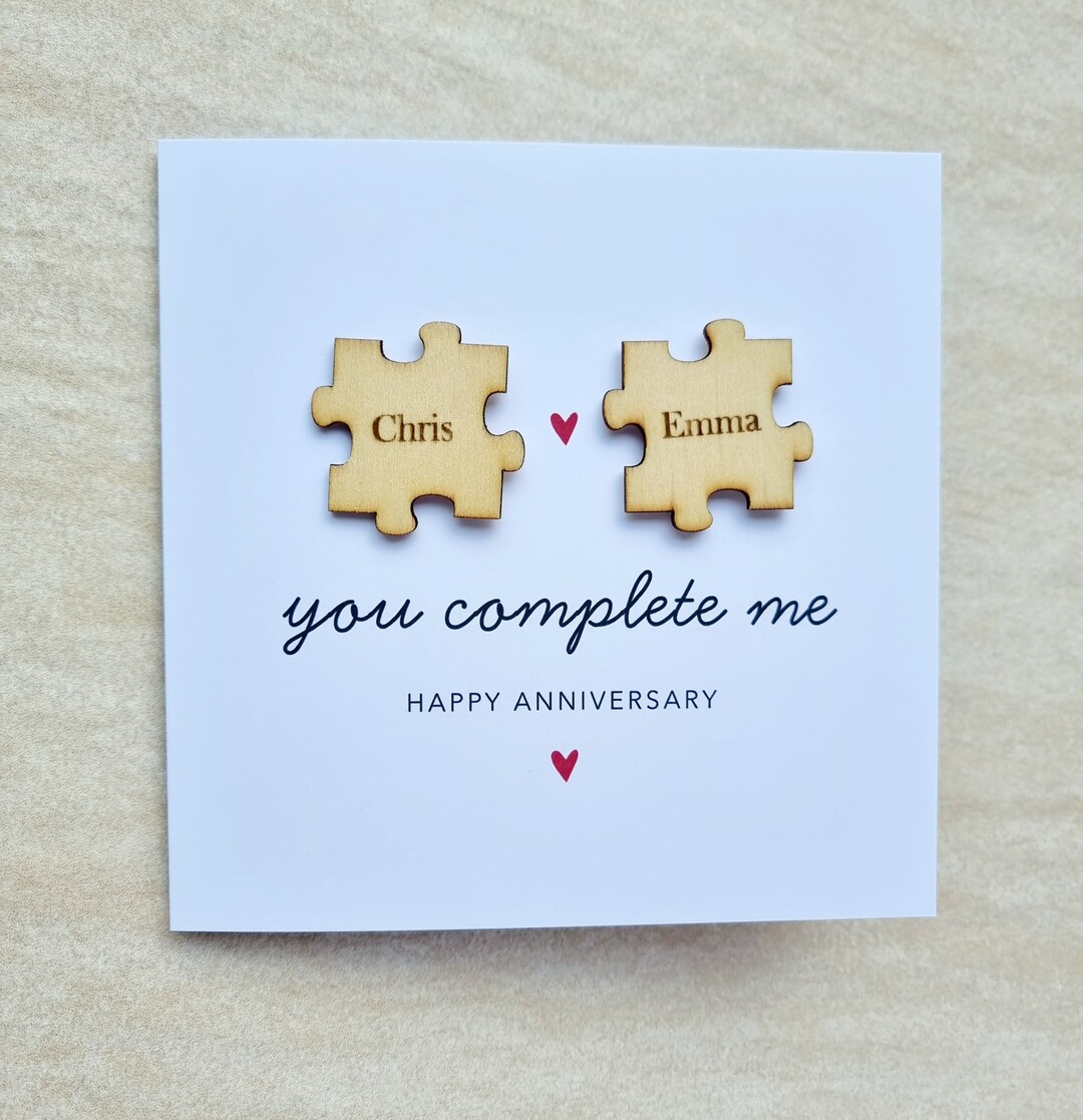Personalised Puzzle Anniversary Card Personalised Anniversary Card for ...
