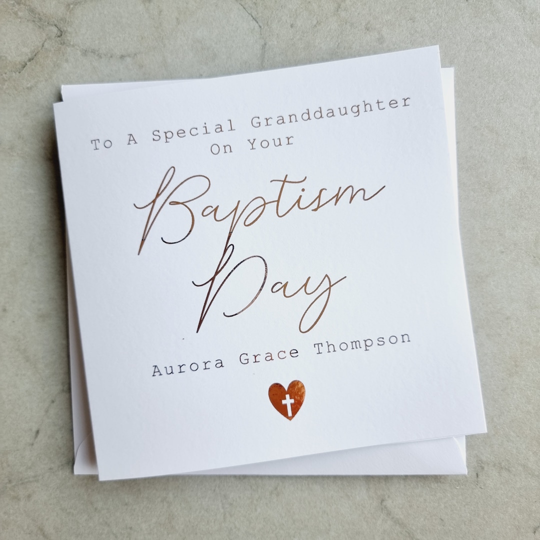 Personalised Baptism Card for Granddaughter Granddaughter Etsy
