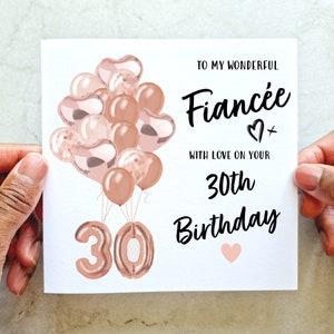 Fiancée 30th Birthday Card - 30th Birthday Card For Fiancée - Special 30th Birthday Card - Printed Card For Fiancée  - 30th Birthday Card