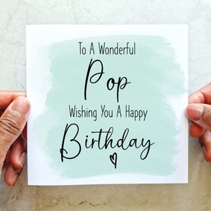 Pop Birthday Card - Birthday For Pop - Birthday Card For Pop - Pop Card - Pop Birthday Card - Printed Card