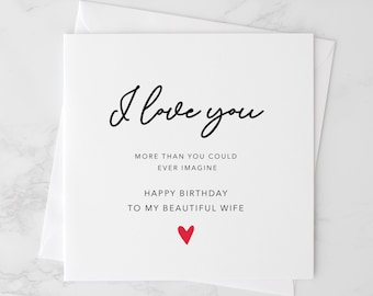 Special Wife Birthday Card - Birthday Card For Wife - Special Wife Card - Wife Greeting Card For Birthday - Customisable  Card