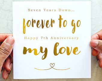 Biglietto d'auguri per il 7° anniversario: cuore all