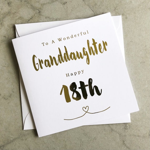 Granddaughter 18th Birthday Card 18th Granddaughter Card | Etsy
