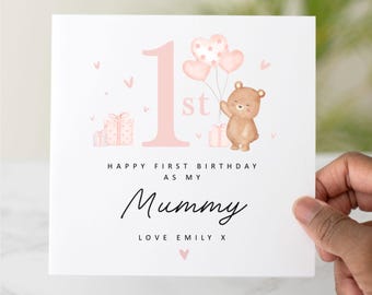 Personalised 1st Birthday As My Mummy Card - First Birthday As My Mummy Card - Card For New Mummy - Card From New Baby, 1st Mummy Gift