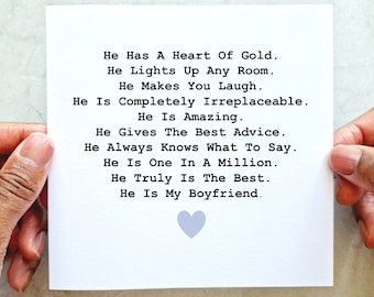 Verse Boyfriend Birthday Card - Romantic Card For Boyfriend - Birthday Card For Him - Printed Card For Boyfriend - Special Boyfriend