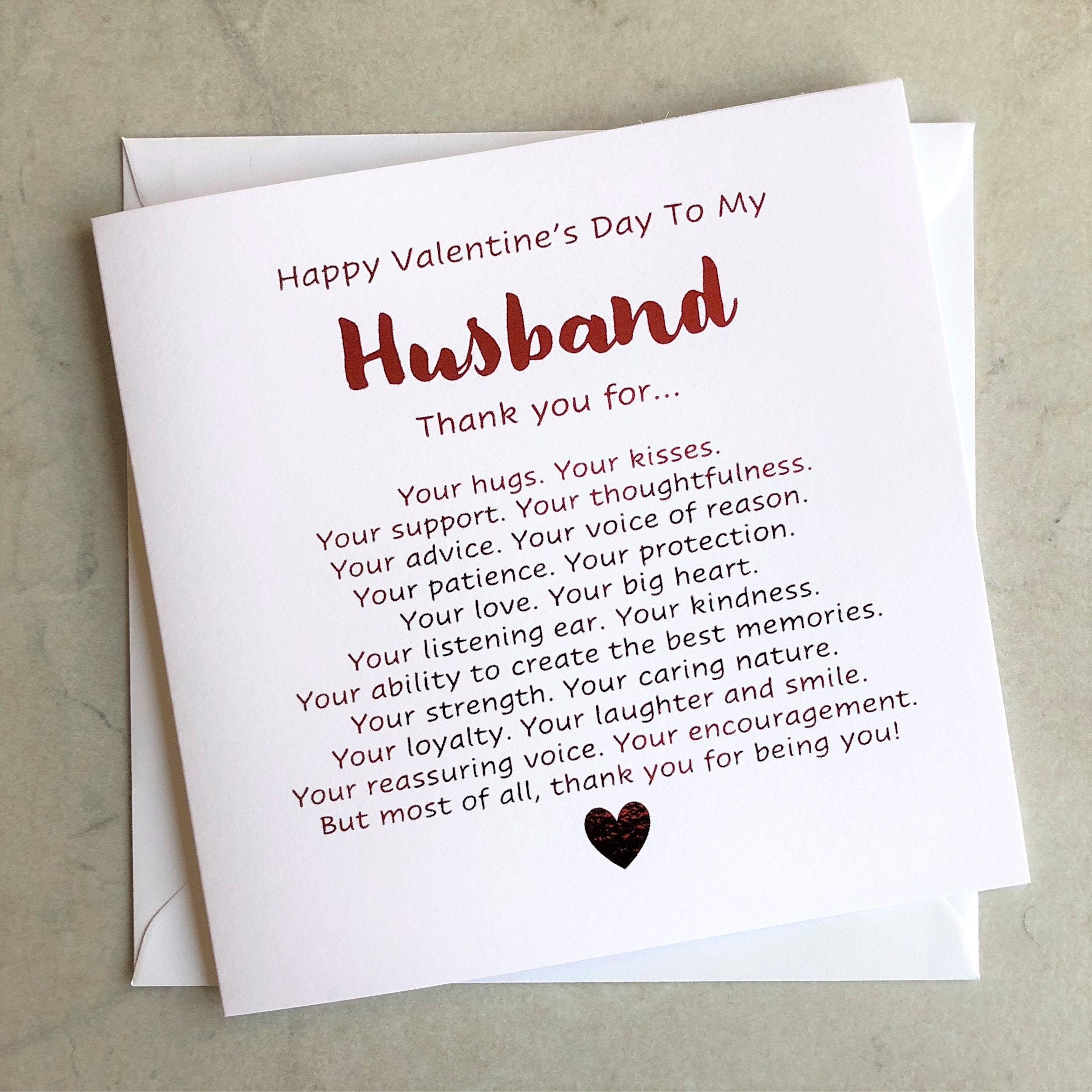 Poem Husband Valentine's Day Card Romantic - Etsy Canada