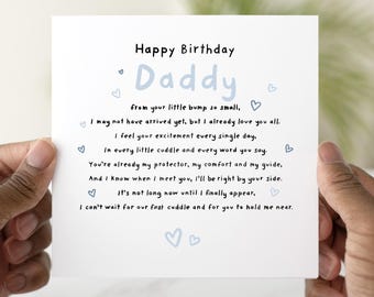 Daddy Birthday Card from Bump, Dad to Be Birthday Card, Pregnancy Birthday Card for Daddy, Expecting Dad Card, New Daddy Card