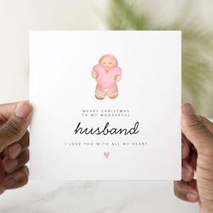 Heart Husband Christmas Card - Romantic Christmas Card For Husband - Appreciation Christmas Husband Card - Husband Christmas Gift