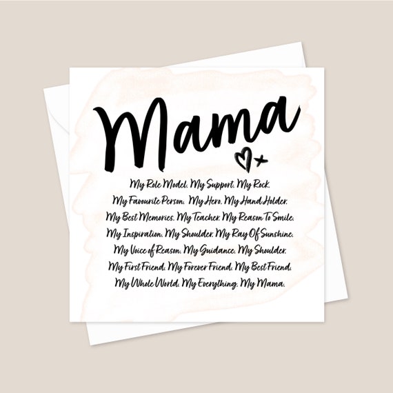 Mama Birthday Card Birthday Card for Mama Birthday Card Mama Printed Card  for Her Special Mama Birthday Card 