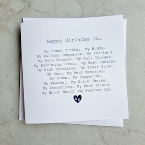 My Dog Dad Birthday Poem Card - Dad Birthday Card From The Dog - Dad Birthday Card From Dog - Dog Dad Birthday Card - Dog Dad - Blue foil