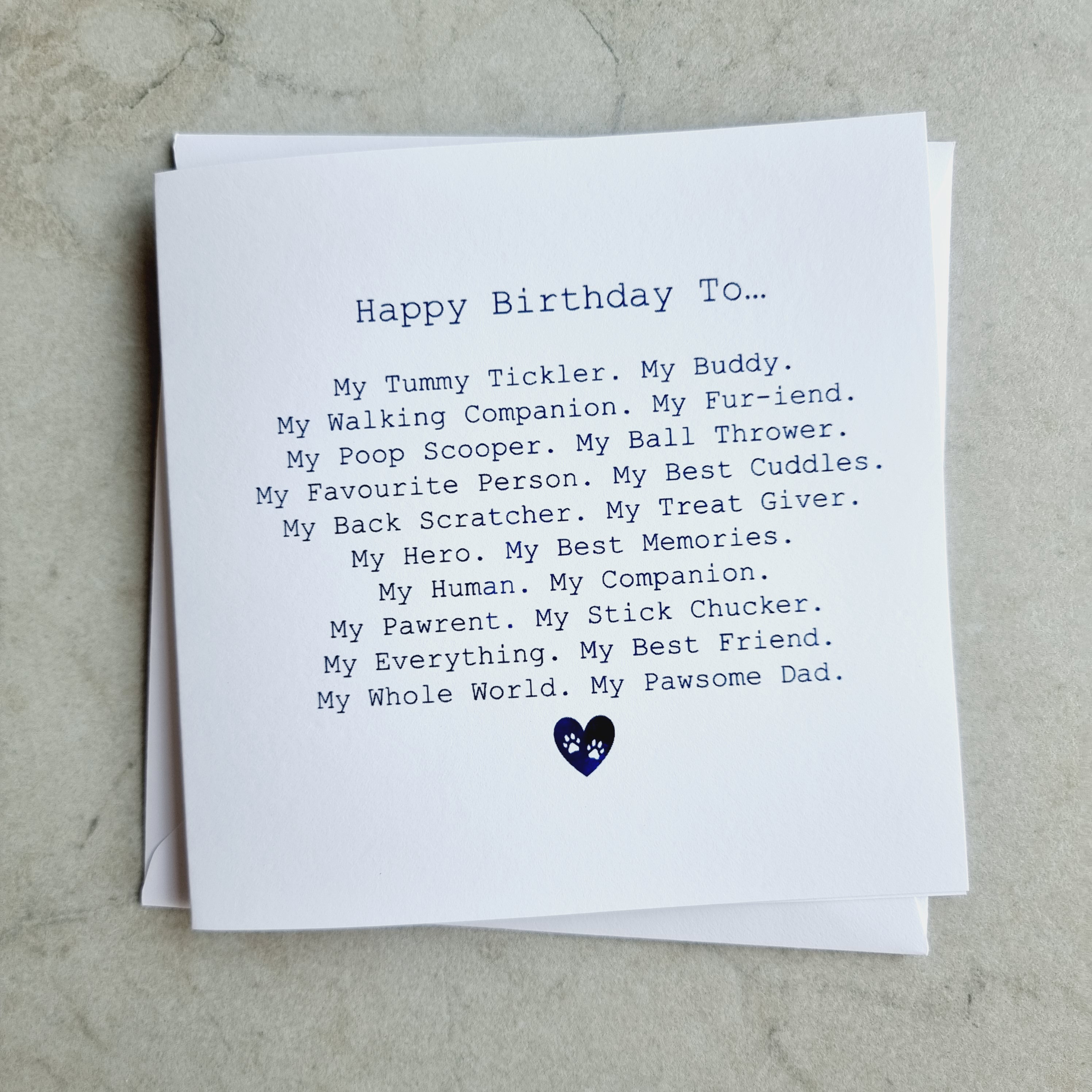 My Dog Dad Birthday Poem Card Dad Birthday Card From the Dog - Etsy