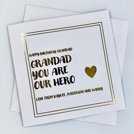 Personalised Grandad Birthday Card Birthday Grandad Card Etsy