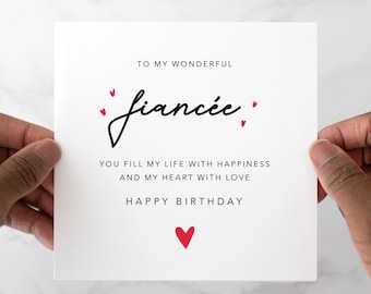 Personalised Fiancée Birthday Card - Birthday Card For Fiancée - Romantic Card For Wife To Be - Incredible Fiancée Customisable Card