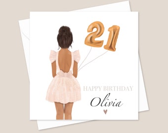 Personalised 21st Birthday Card - Card For 21st birthday - Twenty First Birthday Card For Her - Card For Her - Special 21st Birthday
