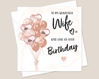 Wife Birthday Card - Birthday Card For Wife - Birthday Card Wife - Printed Card For Her - Special Wife Birthday Card