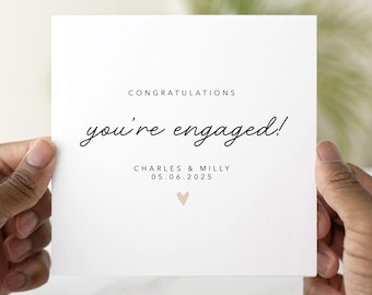 Personalised You’re Engaged Card, Congratulations Engagement Card, Engagement Card For Friends, Card for Couple