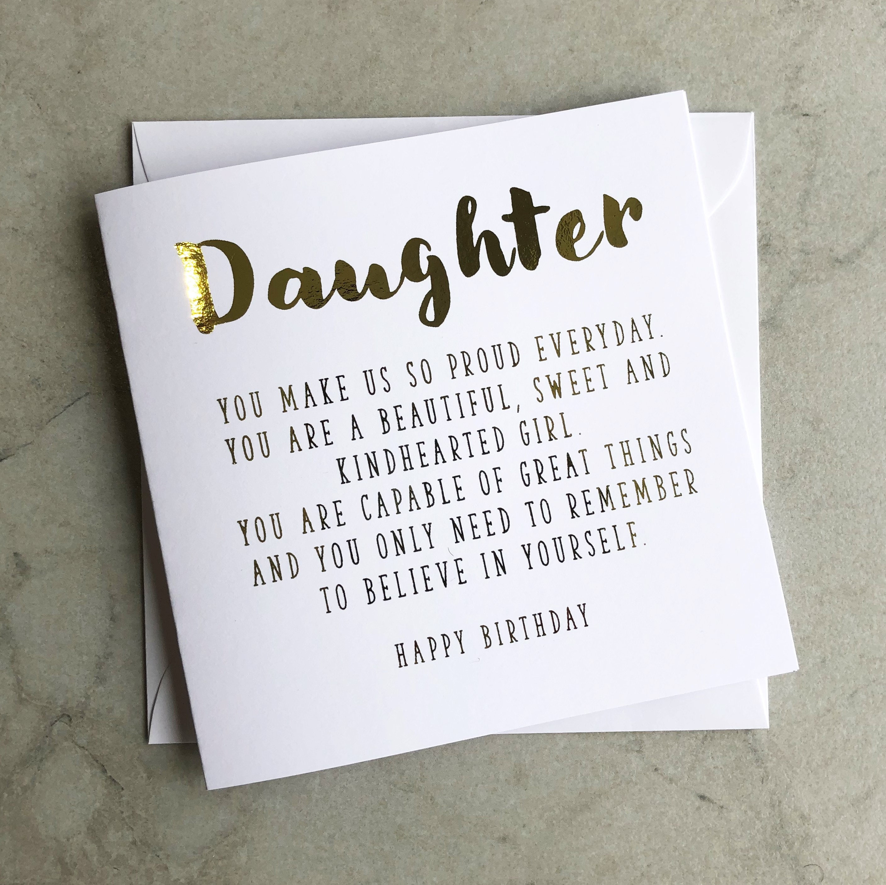 Poem Daughter Birthday Card Card for Daughter's Birthday Etsy Canada