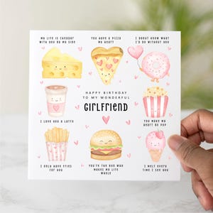 Food Puns Girlfriend Birthday Card, Birthday Card For Girlfriend, Romantic Girlfriend Card