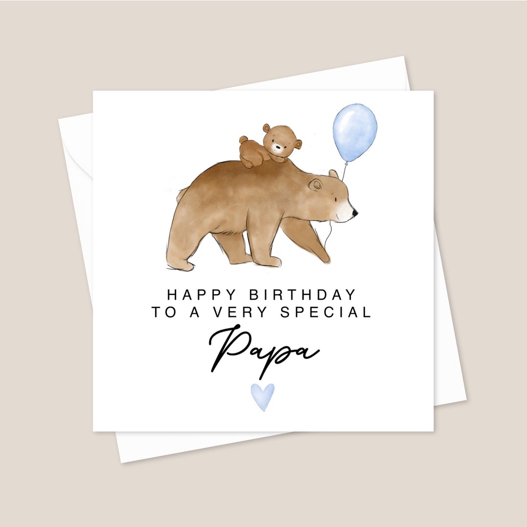 Papa Bear Birthday Card Birthday Card For Papa Birthday Card Card For 