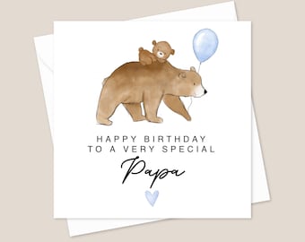 Papa Bear Birthday Card - Birthday Card for Papa - Birthday Card